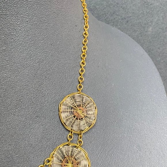 Retro BoHo Statement Necklace Gold Silver Copper - Picture 4 of 5